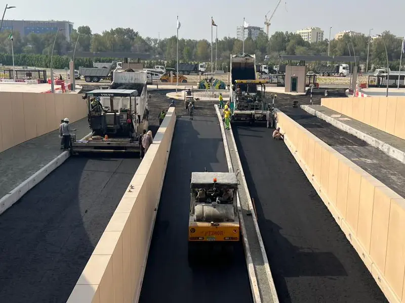 asphalt road construction equipment infrastructure project
