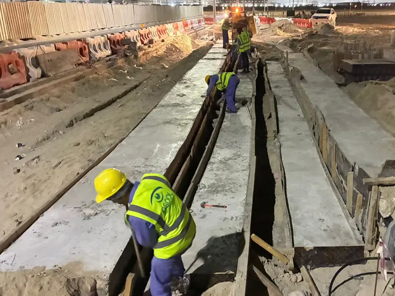 Irrigation network infrastructure installation and underground pipeline works by Osool AlRoyah General Contracting in the UAE